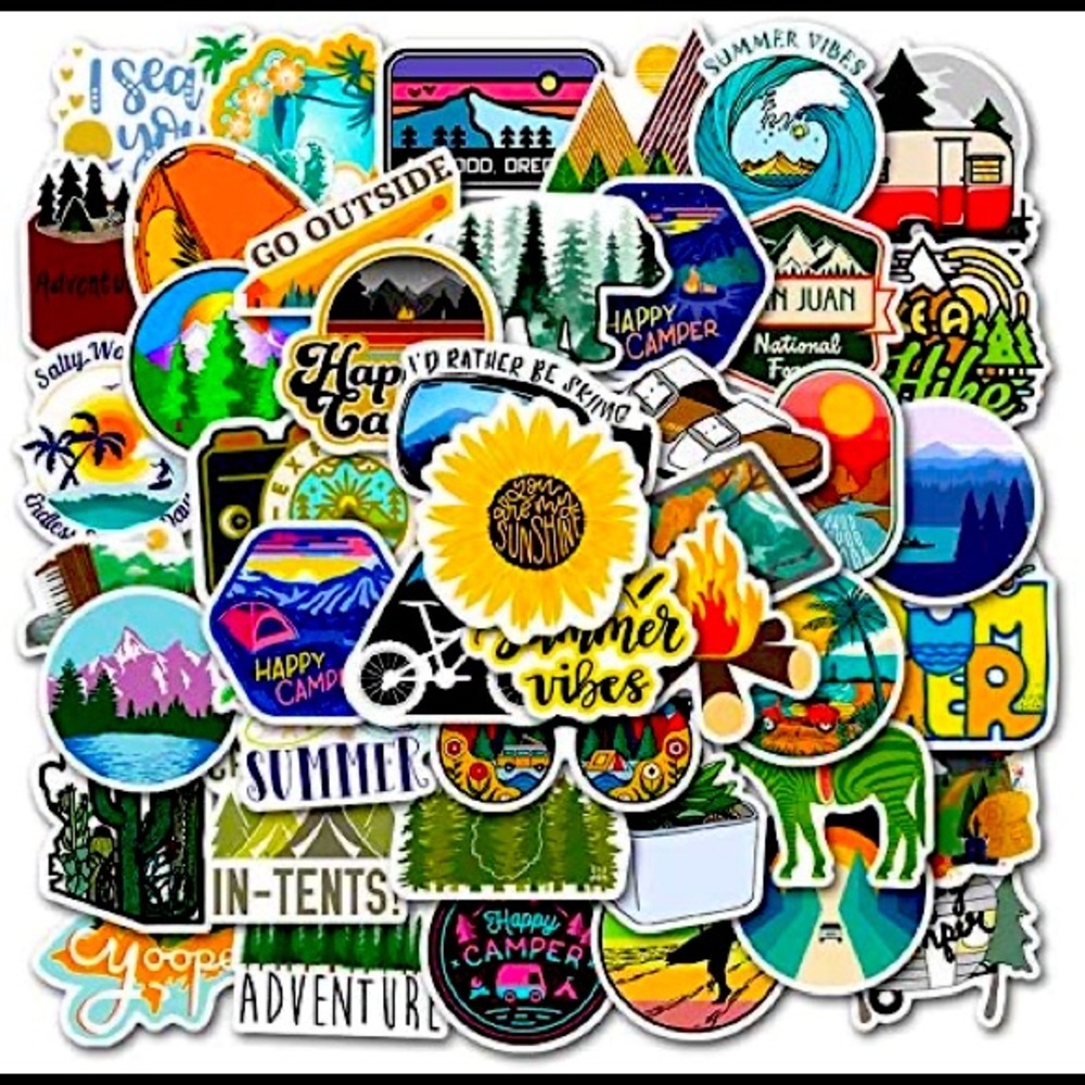 Nature camping stickers VSCO laptop hydro flask